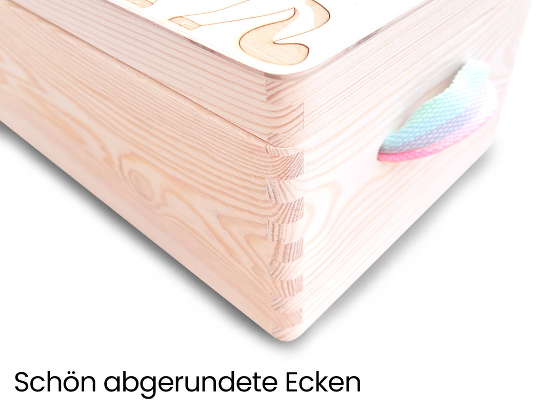 Erinnerungskiste Baby | Personalisierte Erinnerungsbox aus Holz | Lama | Geschenk Geburt, Taufe, Schwangerschaft, Babyparty, Kommunion