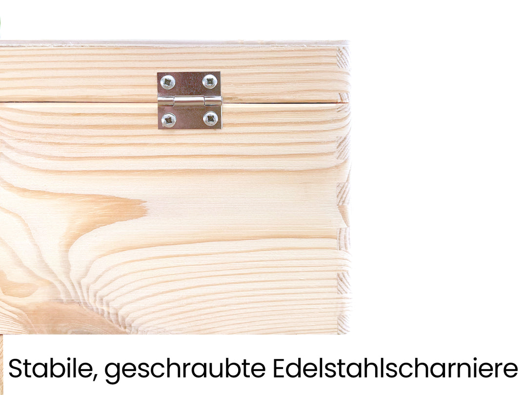 Blumenwiese | Erinnerungskiste Baby | Personalisierte Erinnerungsbox aus Holz | Geschenk Geburt, Taufe, Schwangerschaft, Babyparty, Kommunion